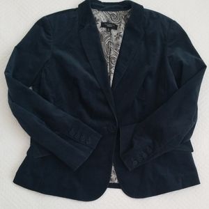 Talbots Velvet Blazer green fully lined 1 button